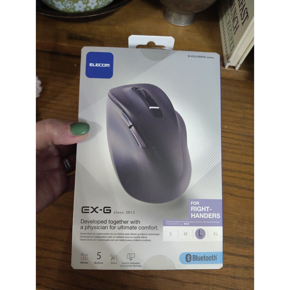Wireless Mouse EX-G Bluetooth Quiet L Size 5 Button Black